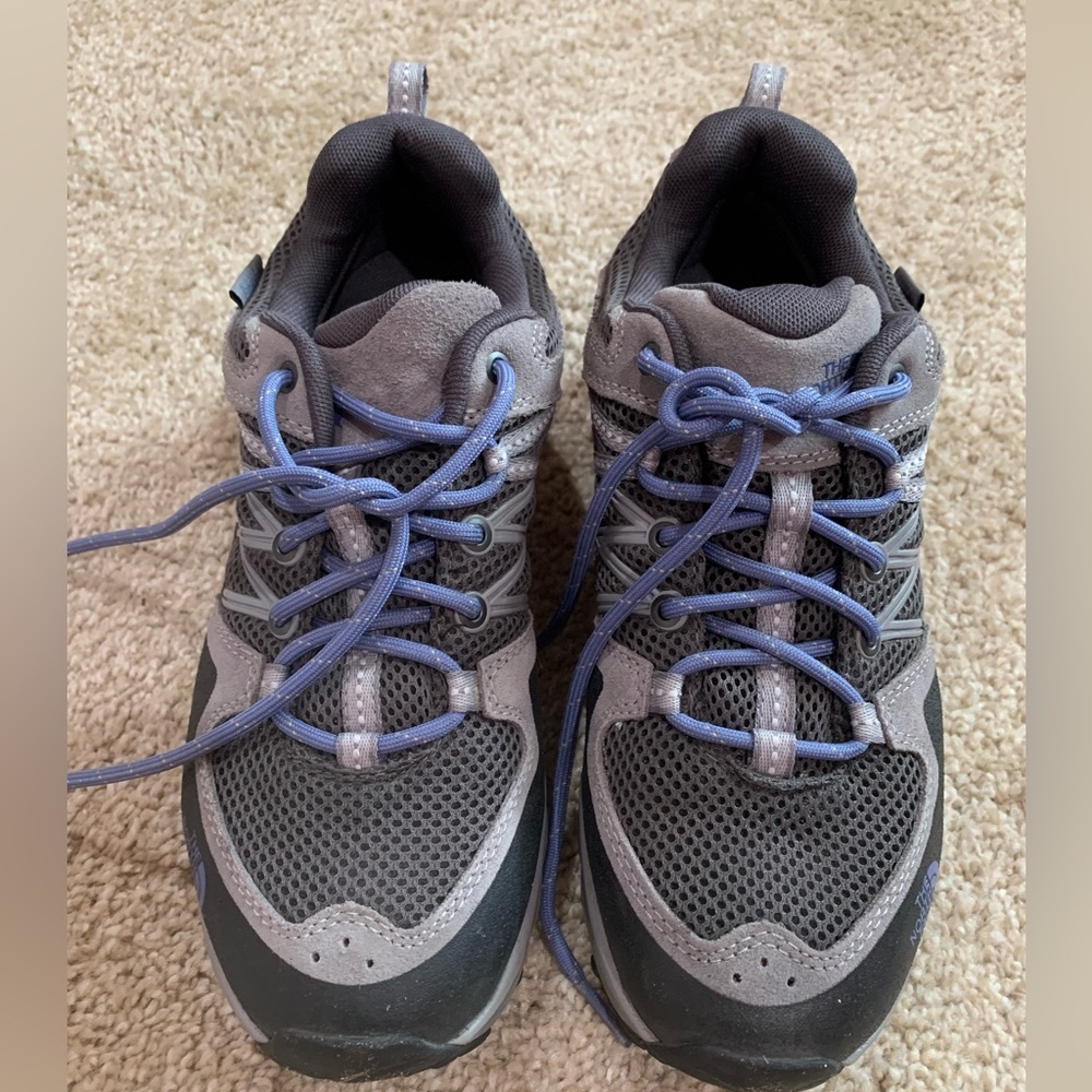 Gray the north face hiking shoes size 8